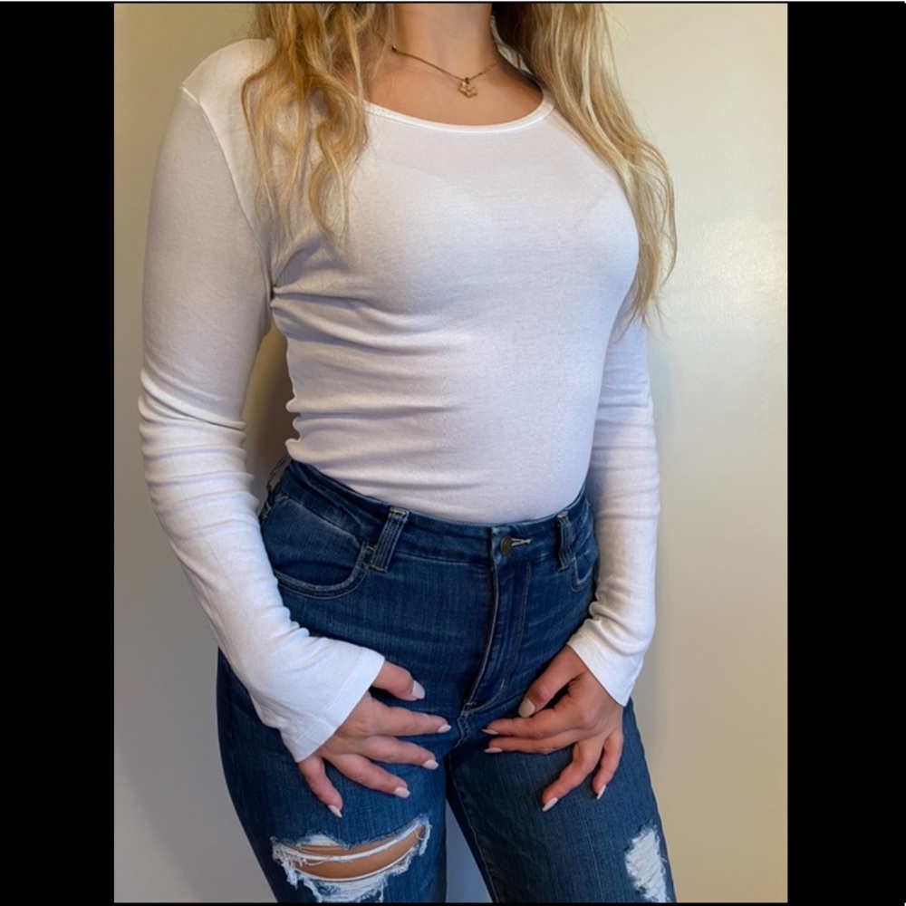 🎀J. CREW - Opulent white long sleeved top size S